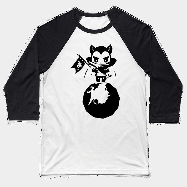 Brownie Magician (space) minimal silhouette white Baseball T-Shirt by WannabeArtworks